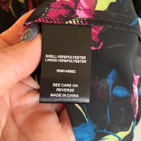 Torrid Black Floral Chiffon Shirt Dress - Picture 4 of 7